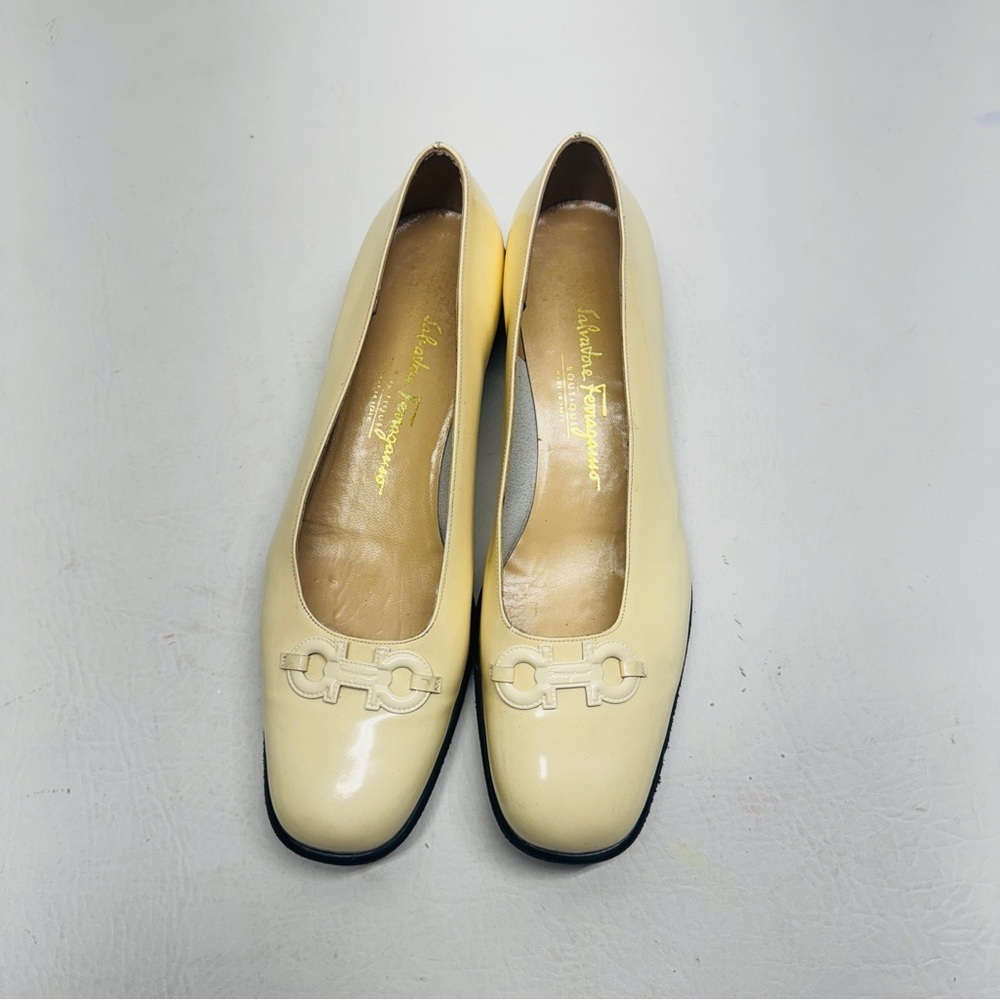 Salvatore Ferragamo pale yellow Women's Shoes size 10.5